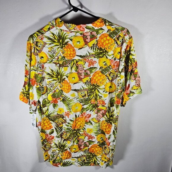 Spongebob Squarepants Hawaiian Print Button-Up Shirt Kids Size XL - Picture 7 of 8